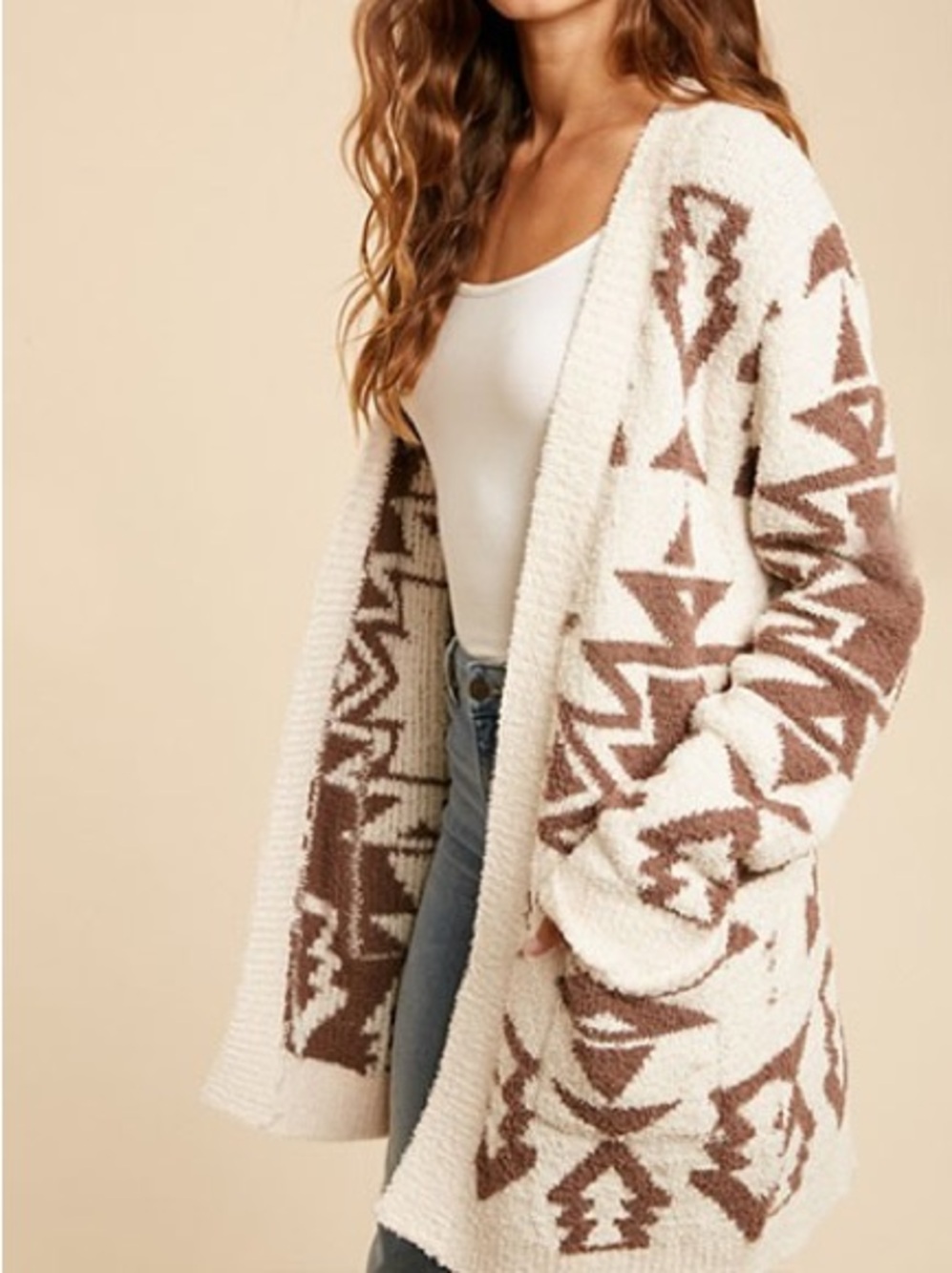 In Loom Aztec Tribal Print Soft Cardigan